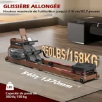 Rameur à eau pliable en bois – Image 2